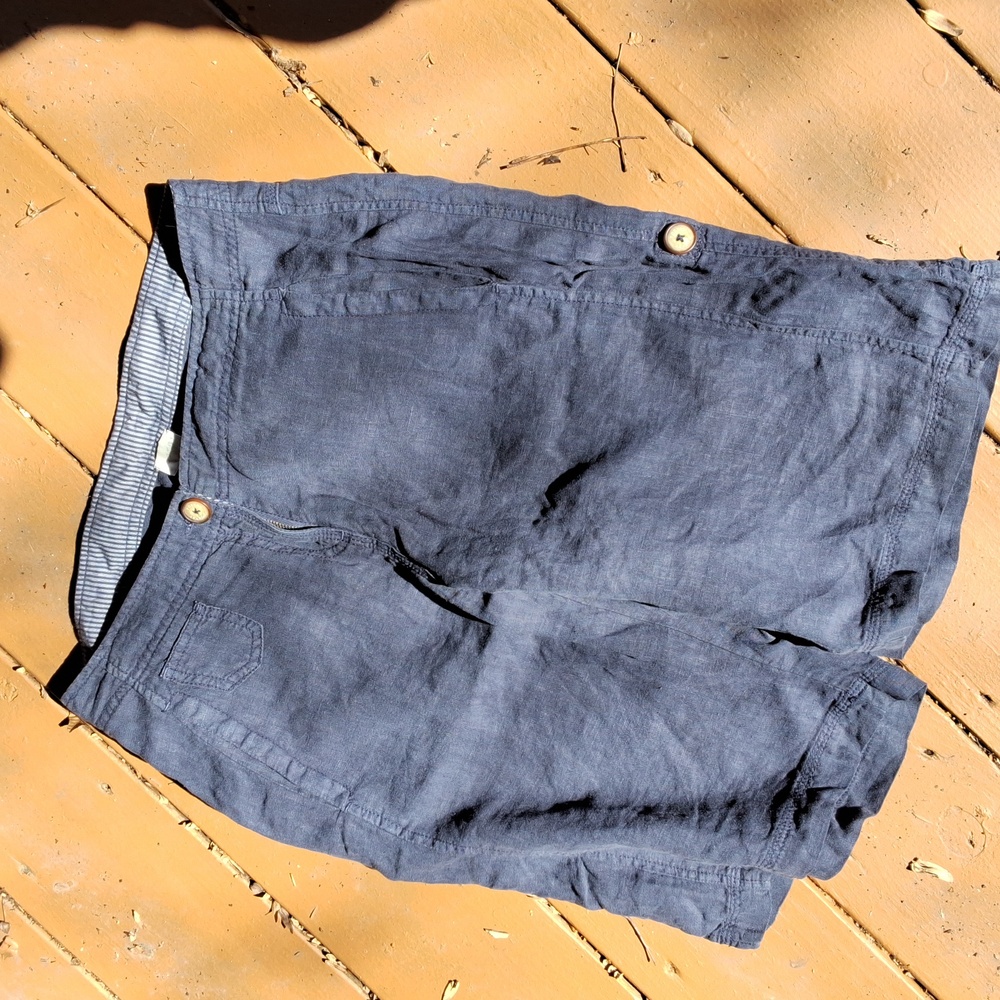 Poetry Linen Shorts Navy Blue